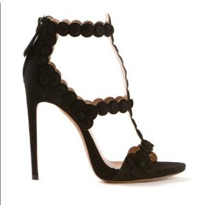 Alaia Laser Cut Suede Sandals